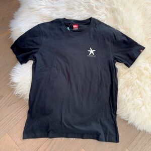 NWT Quiksilver Mens Black Cotton Crewneck  Casual Quik And Co T-Shirt Size M $40